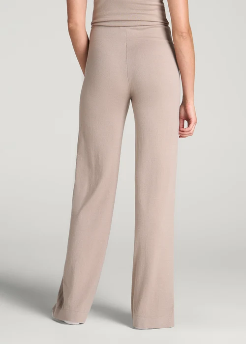 Florenlilly Velquira Sand Beige Drawstring Waist Wide Leg Relaxed Lounge Pants - Image 3